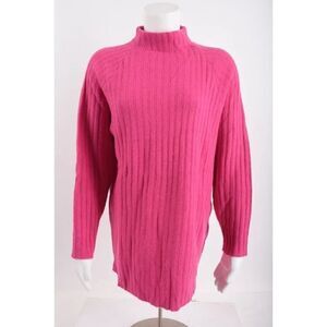 Vintage Nuggets Womens Sweater Mock Neck Pink M Lambswool Angora Rabbit Hair